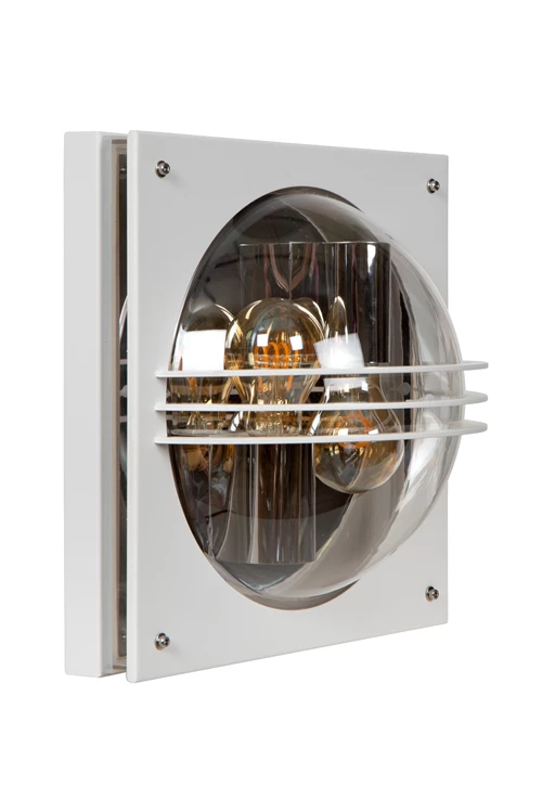 Lucide PRIVAS - Wall light Indoor/Outdoor - 2xE27 - IP44 - White - turned off